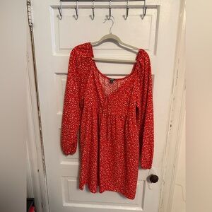Wild Fable Red Floral Long Sleeve Dress